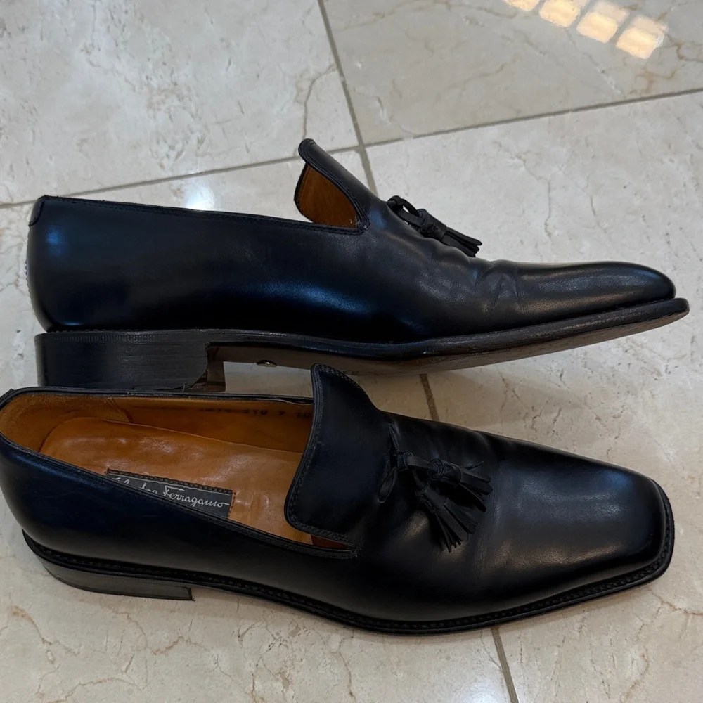 Salvatore Ferragamo Black Tassel Loafers - Picture 2 of 4